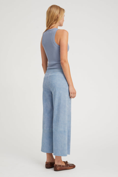 Vintage Denim Suede Cropped Baggy Pants