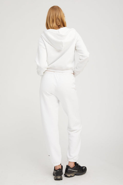 White Cotton Mini Logo Sweatpants