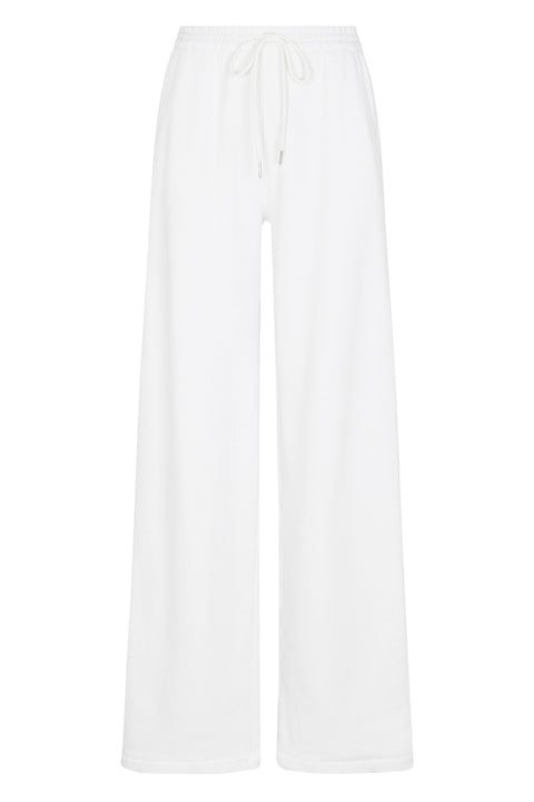 White Cotton Baggy Sweatpants