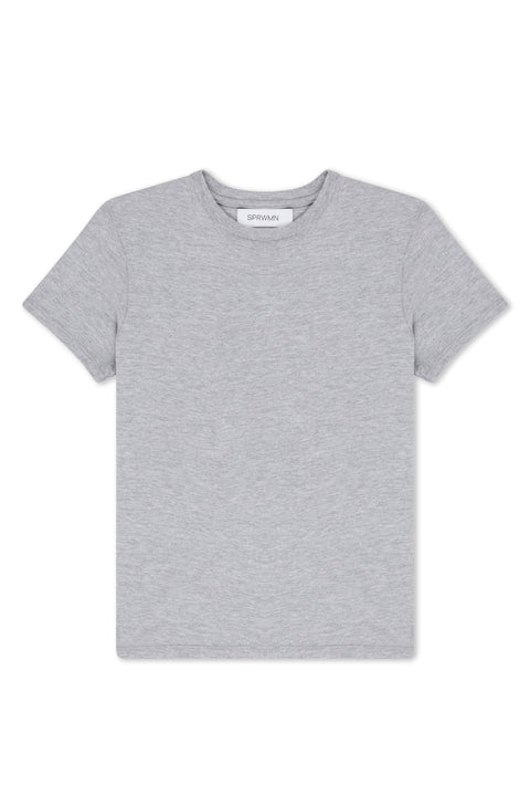 Heather Grey Cotton Jersey Baby Tee