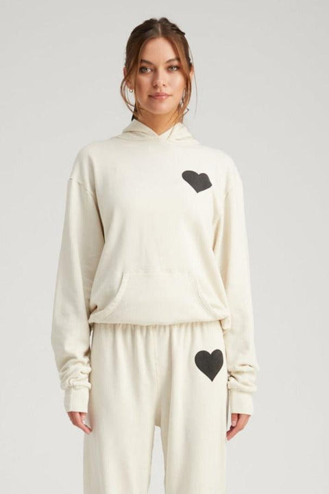 Vintage White Heart Hoodie