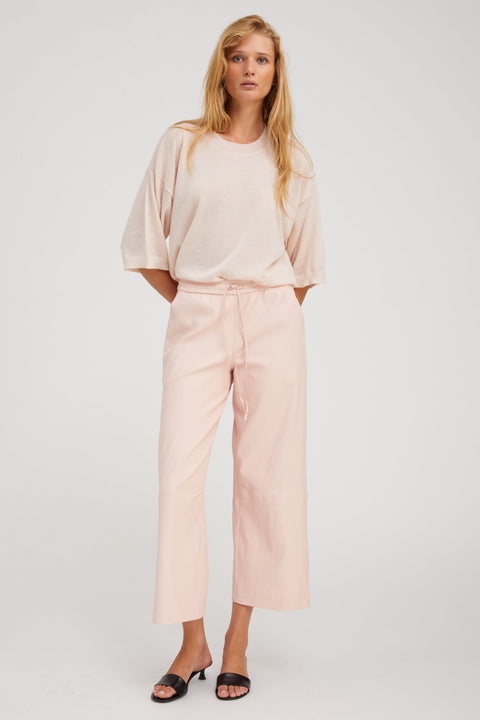 Ballet Leather Cropped Baggy Pants