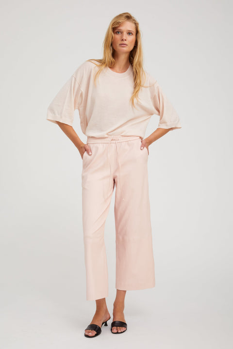 Ballet Leather Cropped Baggy Pants