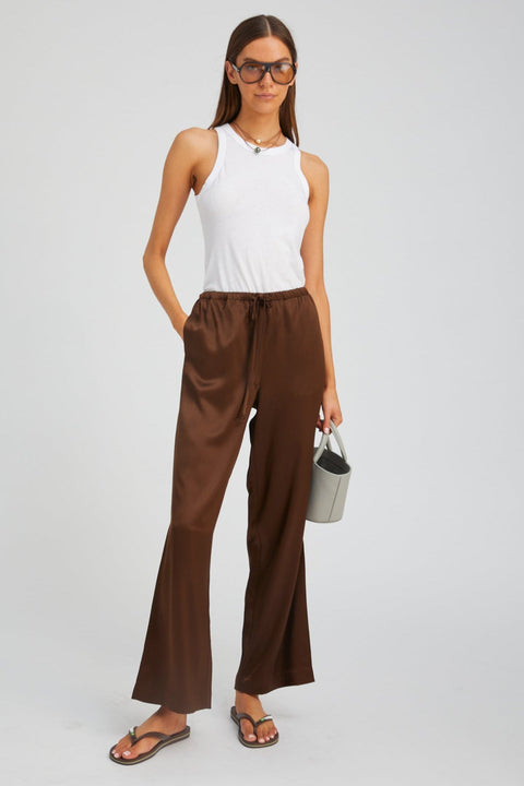 Brown Silk Kauai Pants