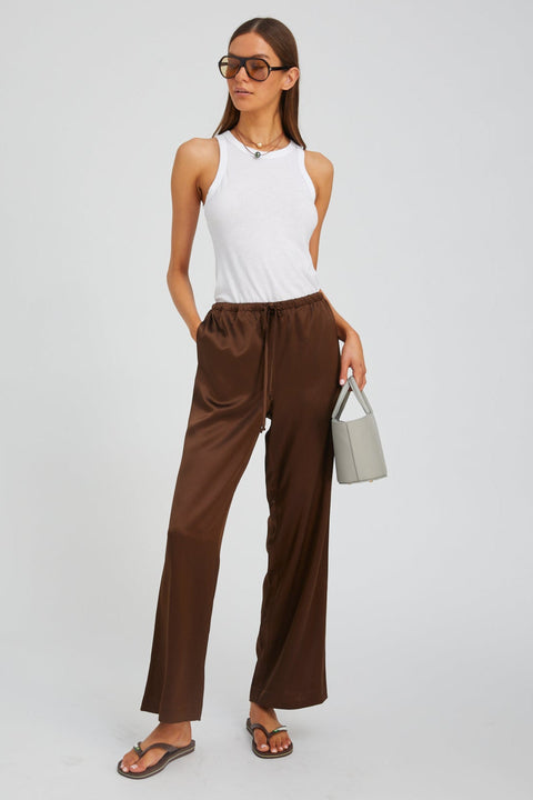 Brown Silk Kauai Pants