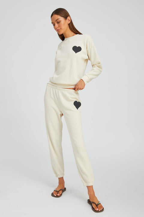 Vintage White Heart Sweatshirt